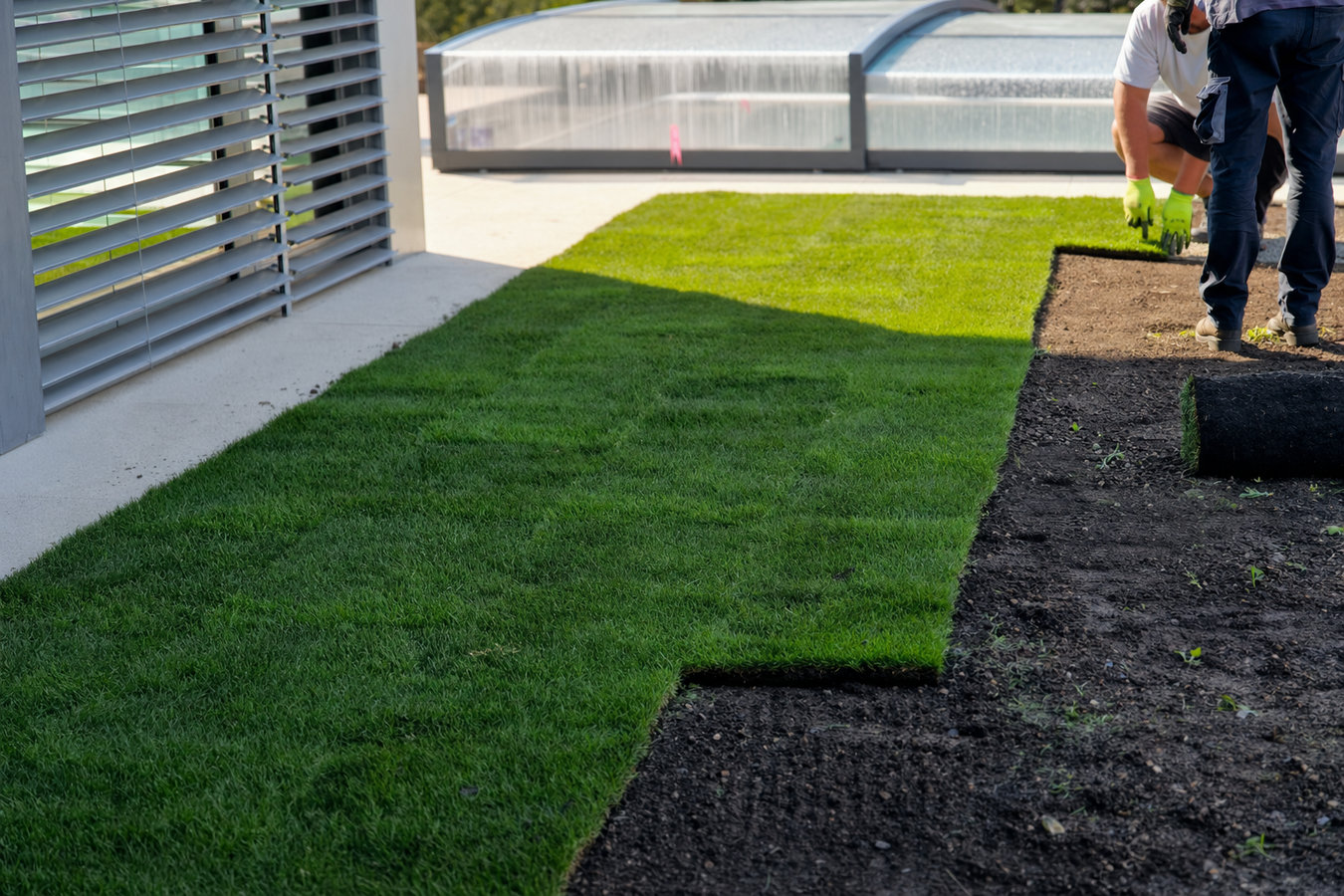 Commercial turf installation